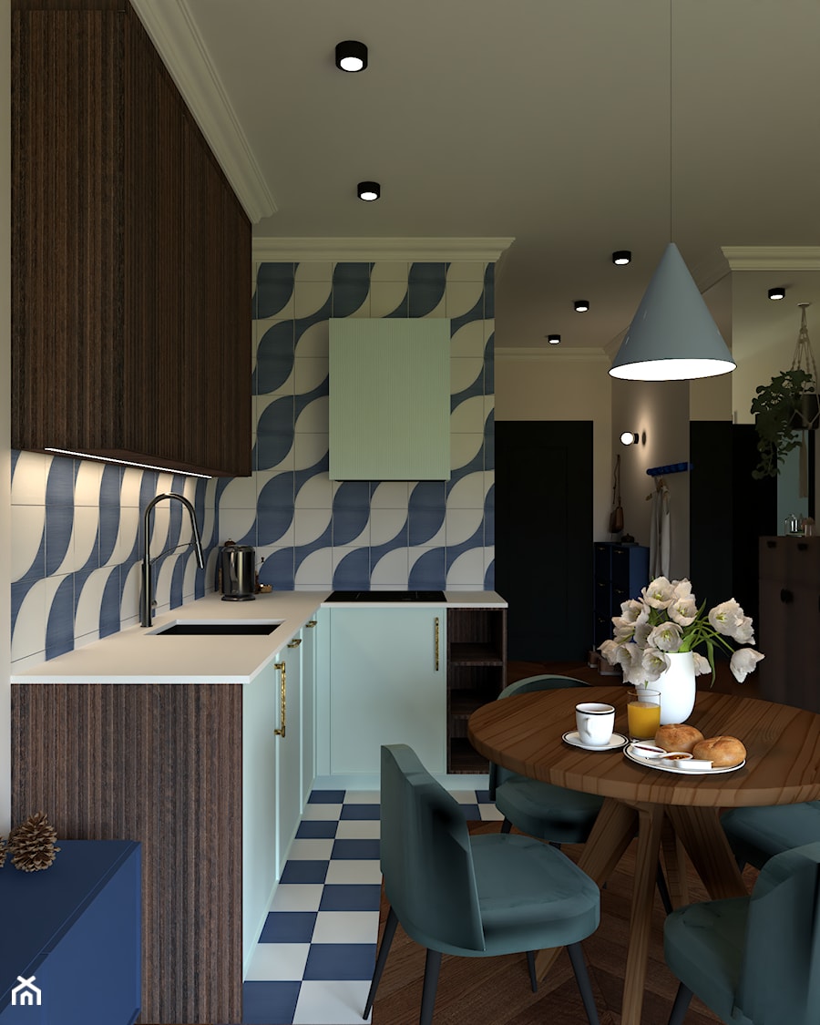 Kuchnia połączona z salonem - zdjęcie od Kolorowy projekt Katarzyny - projektowanie wnętrz