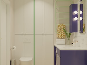 Niebiesko zielona łazienka w stylu pop - zdjęcie od Kolorowy projekt Katarzyny - projektowanie wnętrz
