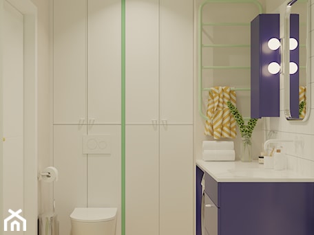 Aranżacje wnętrz - Łazienka: Niebiesko zielona łazienka w stylu pop - Kolorowy projekt Katarzyny - projektowanie wnętrz . Przeglądaj, dodawaj i zapisuj najlepsze zdjęcia, pomysły i inspiracje designerskie. W bazie mamy już prawie milion fotografii!