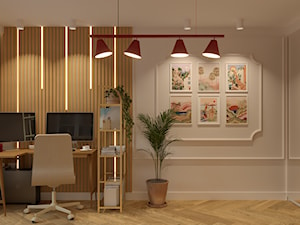 Gabinet w mieszkaniu z ledowym oświetleniem - zdjęcie od Kolorowy projekt Katarzyny - projektowanie wnętrz