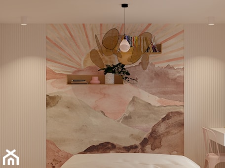 Aranżacje wnętrz - Sypialnia: Tapeta różowe góry w sypialni - Kolorowy projekt Katarzyny - projektowanie wnętrz . Przeglądaj, dodawaj i zapisuj najlepsze zdjęcia, pomysły i inspiracje designerskie. W bazie mamy już prawie milion fotografii!