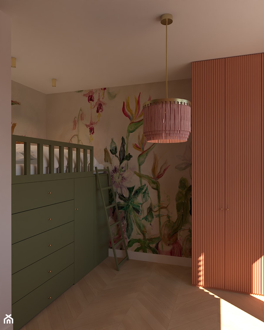 Łóżko na antresoli - zdjęcie od Kolorowy projekt Katarzyny - projektowanie wnętrz
