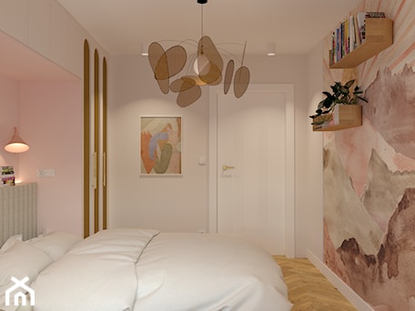 Aranżacje wnętrz - Sypialnia: Różowa sypialnia z tapetą w góry - Kolorowy projekt Katarzyny - projektowanie wnętrz . Przeglądaj, dodawaj i zapisuj najlepsze zdjęcia, pomysły i inspiracje designerskie. W bazie mamy już prawie milion fotografii!