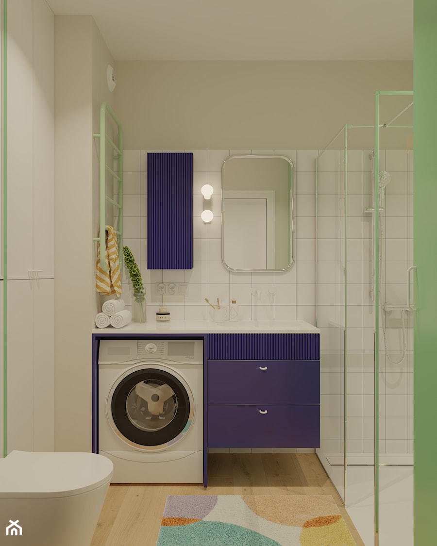 Łazienka w stylu memphis. - zdjęcie od Kolorowy projekt Katarzyny - projektowanie wnętrz