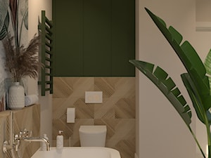 Zielona łazienka na poddaszu - zdjęcie od Kolorowy projekt Katarzyny - projektowanie wnętrz