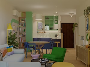 Widok na kuchnię z salonu - zdjęcie od Kolorowy projekt Katarzyny - projektowanie wnętrz