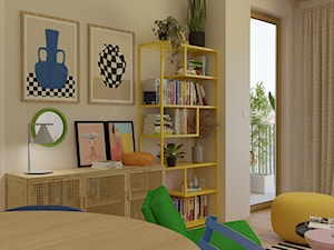 Kolorowy salon w stylu memphis - zdjęcie od Kolorowy projekt Katarzyny - projektowanie wnętrz