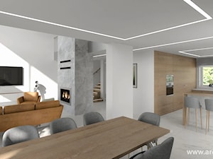 Widok na jadalnię z projektu domu piętrowego Cyprysik 1 - zdjęcie od ArchDOM Pracownia Projektowa