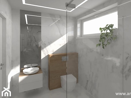 Aranżacje wnętrz - Łazienka: Widok łazienki z projektu domu piętrowego Cyprysik 1 - ArchDOM Pracownia Projektowa. Przeglądaj, dodawaj i zapisuj najlepsze zdjęcia, pomysły i inspiracje designerskie. W bazie mamy już prawie milion fotografii!