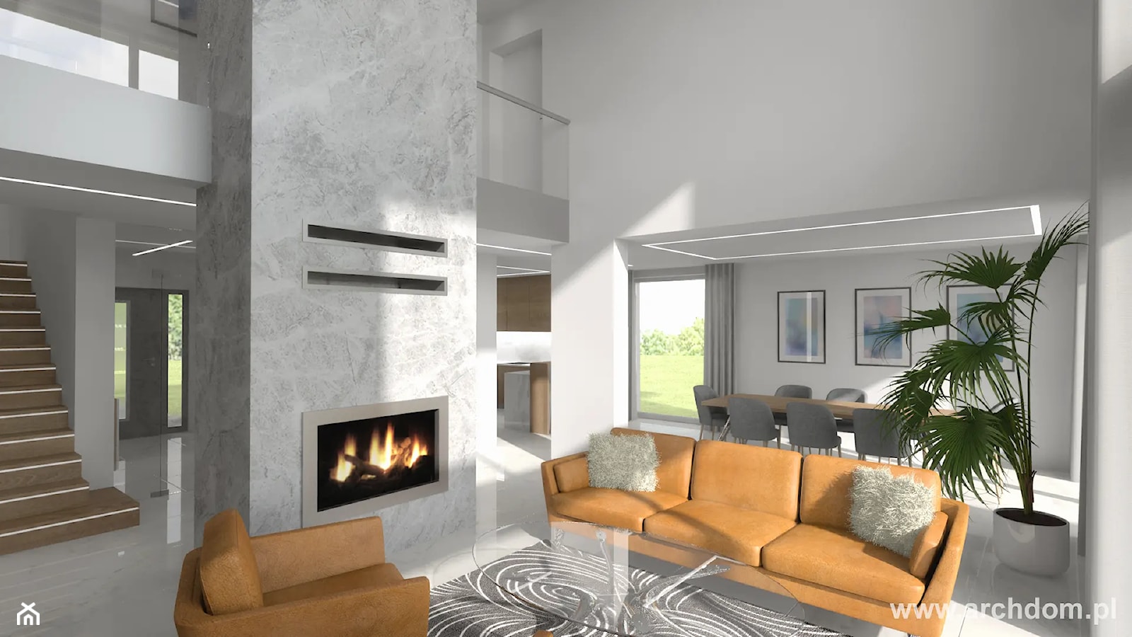 Widok na salon z projektu domu piętrowego Cyprysik 1 - zdjęcie od ArchDOM Pracownia Projektowa - Homebook