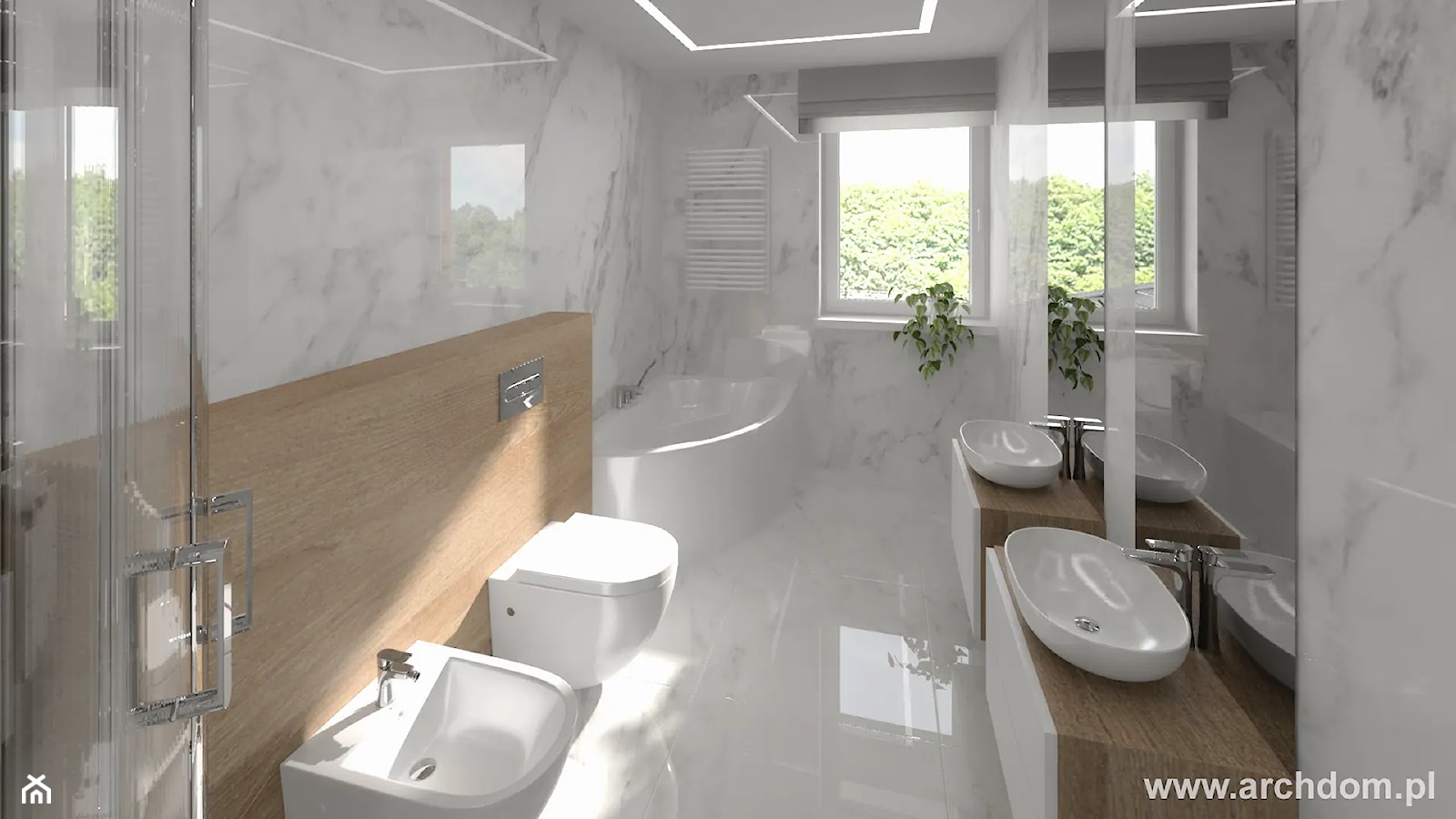 Widok łazienki z projektu domu piętrowego Cyprysik 1 - zdjęcie od ArchDOM Pracownia Projektowa - Homebook