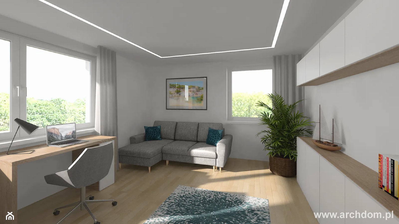 Widok pokoju z projektu domu piętrowego Cyprysik 1 - zdjęcie od ArchDOM Pracownia Projektowa - Homebook