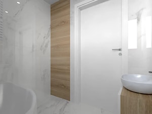 Widok łazienki z projektu domu parterowego Aksamitka - zdjęcie od ArchDOM Pracownia Projektowa
