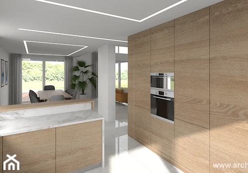 Widok kuchni z projektu domu piętrowego Cyprysik 1 - zdjęcie od ArchDOM Pracownia Projektowa