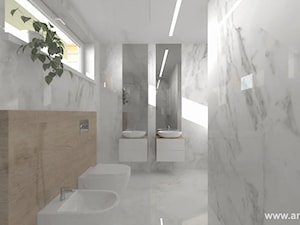 Widok łazienki z projektu domu piętrowego Cyprysik 1 - zdjęcie od ArchDOM Pracownia Projektowa