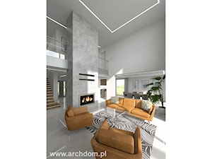 Widok na salon z projektu domu piętrowego Cyprysik 1 - zdjęcie od ArchDOM Pracownia Projektowa
