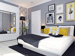 Duża szara sypialnia, styl nowoczesny - zdjęcie od annie1232