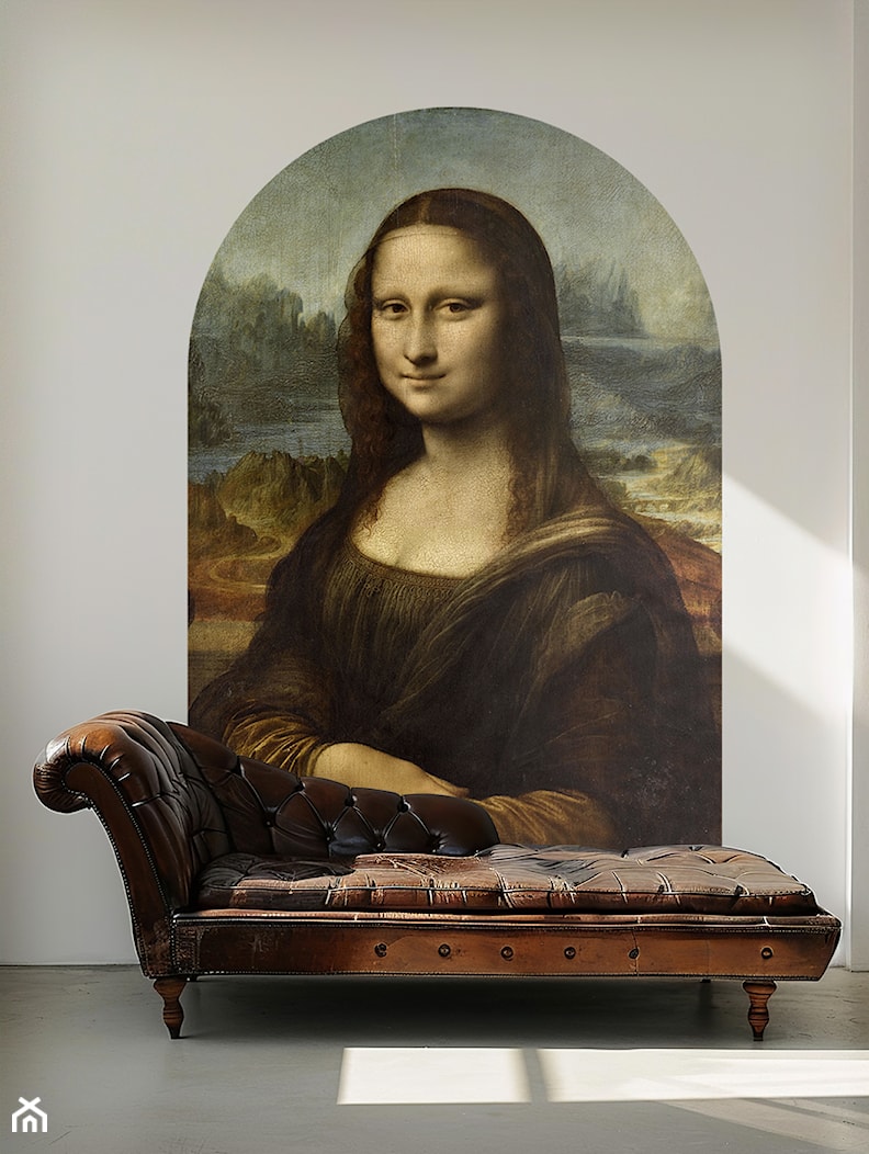 Tapeta portal z obrazem Mona Lisa w minimalistycznym wnętrzu - zdjęcie od Artemania - artystyczne tapety i pościel - Homebook
