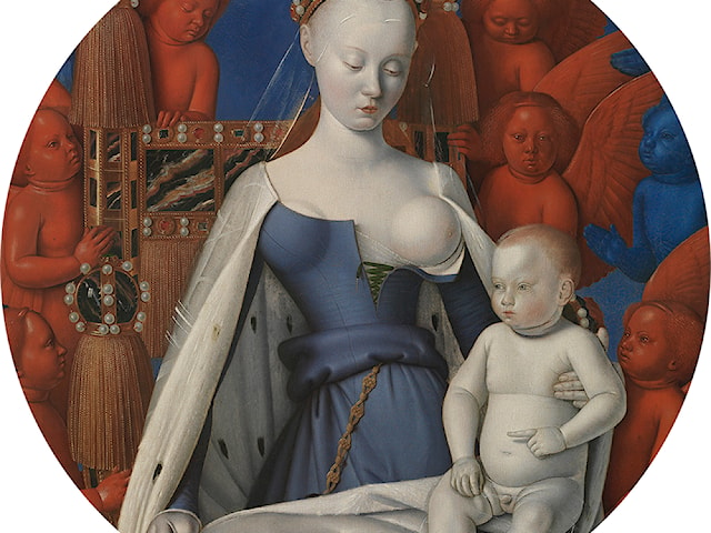 Tapeta ze średniowiecznym obrazem Madonny z dzieciątkiem