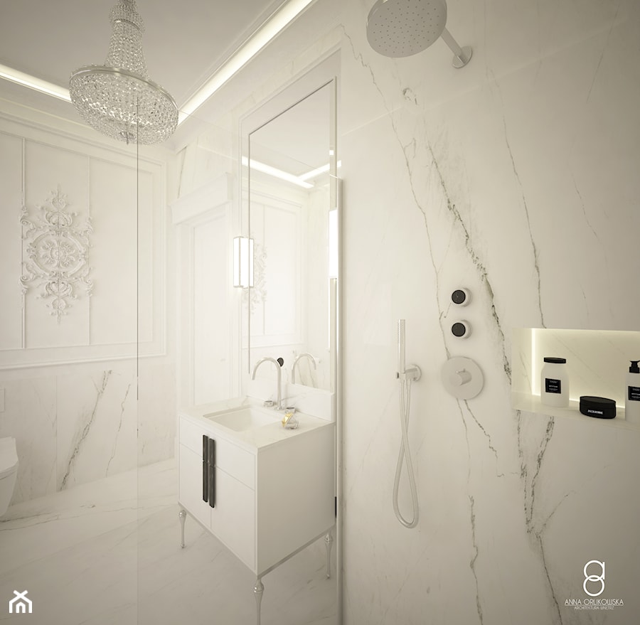 Marmurove łazienki - zdjęcie od ANNA ORLIKOWSKA ARCHITEKTURA WNĘTRZ