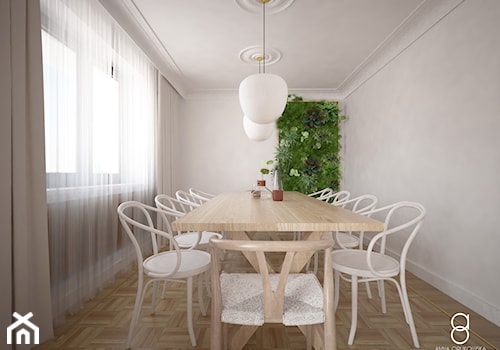 Dom jednorodzinny Kraków - Średnia biała jadalnia jako osobne pomieszczenie, styl skandynawski - zdjęcie od ANNA ORLIKOWSKA ARCHITEKTURA WNĘTRZ