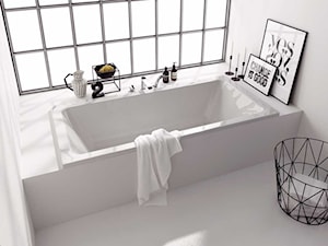 Koło MODO - Mała na poddaszu z marmurową podłogą łazienka z oknem, styl minimalistyczny - zdjęcie od KOŁO