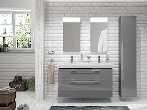Aranżacje - Średnia duża z dwoma umywalkami łazienka, styl skandynawski - zdjęcie od KOŁO