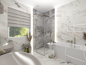 Przytulna łazienka marmurowa - zdjęcie od Sikorska Studio