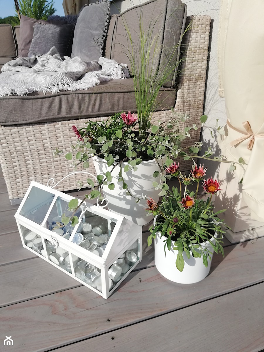 Taras - Z meblami ogrodowymi z donicami na kwiaty taras - zdjęcie od Adriana Piotrowska