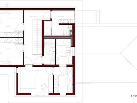 Aranżacje wnętrz - Domy: rzut PIĘTRA - ŁUKASZ ŁADZIŃSKI ARCHITEKT. Przeglądaj, dodawaj i zapisuj najlepsze zdjęcia, pomysły i inspiracje designerskie. W bazie mamy już prawie milion fotografii!