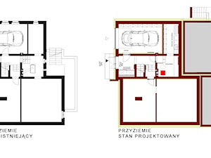 rzut PRZYZIEMIA - instniejacy / projektowany - zdjęcie od ŁUKASZ ŁADZIŃSKI ARCHITEKT