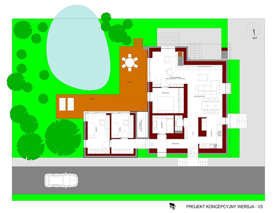 PRZEBUDOWA - RZUT - stan projektowany - zdjęcie od ŁUKASZ ŁADZIŃSKI ARCHITEKT