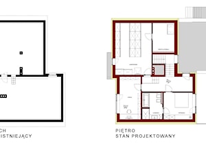 rzut PIĘTRA - instniejacy / projektowany - zdjęcie od ŁUKASZ ŁADZIŃSKI ARCHITEKT