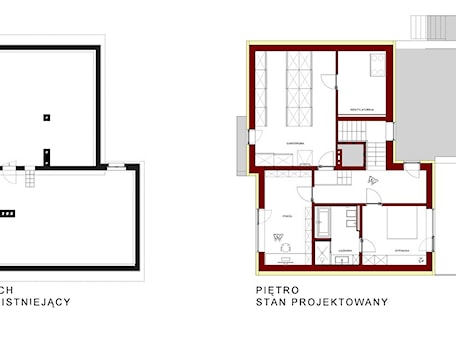 Aranżacje wnętrz - Domy: rzut PIĘTRA - instniejacy / projektowany - ŁUKASZ ŁADZIŃSKI ARCHITEKT. Przeglądaj, dodawaj i zapisuj najlepsze zdjęcia, pomysły i inspiracje designerskie. W bazie mamy już prawie milion fotografii!