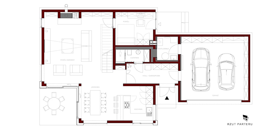 rzut PARTERU - zdjęcie od ŁUKASZ ŁADZIŃSKI ARCHITEKT