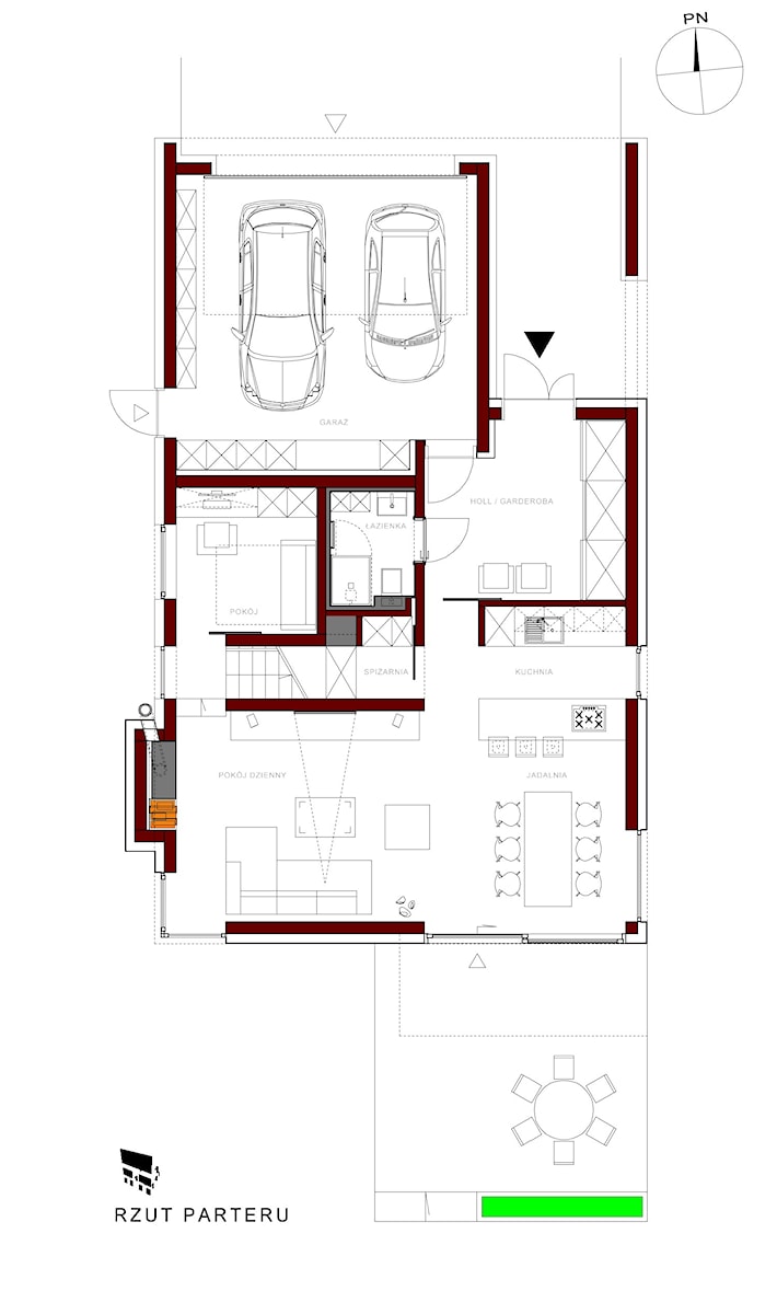 rzut PARTERU - zdjęcie od ŁUKASZ ŁADZIŃSKI ARCHITEKT