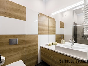 Apartament w stylu skandynawskim - Mała bez okna z punktowym oświetleniem łazienka, styl nowoczesny - zdjęcie od ZAPROJEKTOWANA