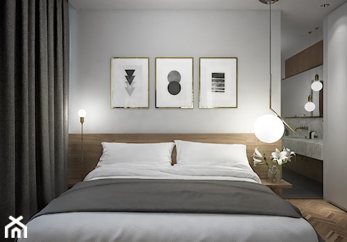 Mieszkanie na Powiślu - Średnia biała sypialnia, styl nowoczesny - zdjęcie od Wiktoria Ginter