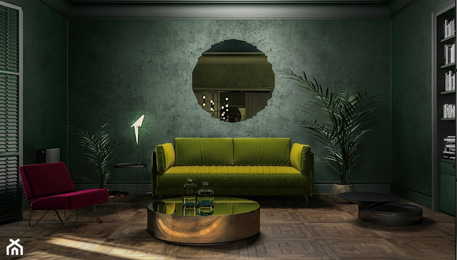 Apartament w Mediolianie - Mały zielony salon, styl nowoczesny - zdjęcie od Wiktoria Ginter