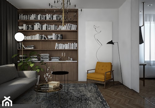 Mieszkanie na Powiślu - Średni biały salon, styl nowoczesny - zdjęcie od Wiktoria Ginter