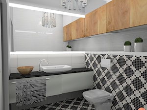 Koncepcja toalety - Łazienka, styl nowoczesny - zdjęcie od Studio M Kropki. Projektowanie wnętrz i form użytkowych.