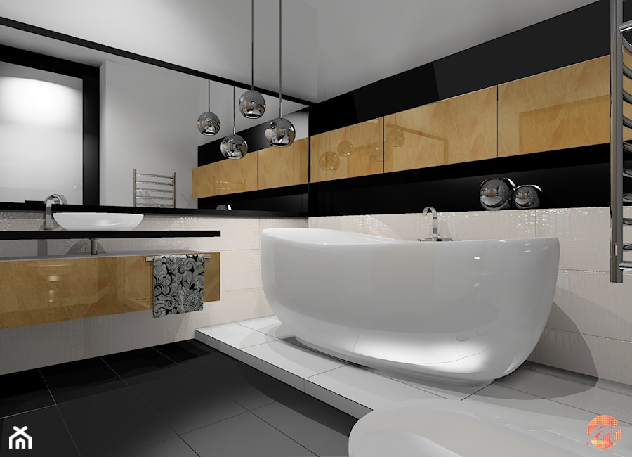 Projekt łazienki - Łazienka, styl nowoczesny - zdjęcie od Studio M Kropki. Projektowanie wnętrz i form użytkowych.