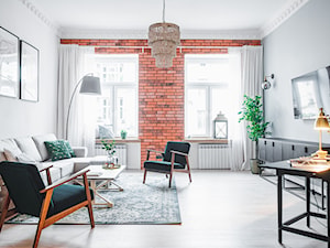 Mieszkanie w kamienicy 100 m2 - Salon, styl nowoczesny - zdjęcie od PASJA Do Wnętrz