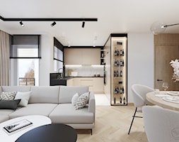 Elegancki apartament w beżach z czarnymi akcentami - Kuchnia, styl nowoczesny - zdjęcie od Studio projektowe Suzume - Homebook