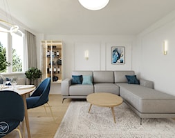 Metamorfoza - Mały biały salon z jadalnią, styl tradycyjny - zdjęcie od Studio projektowe Suzume - Homebook
