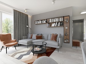 Mieszkanie w szarościach. - Salon, styl nowoczesny - zdjęcie od Studio projektowe Suzume