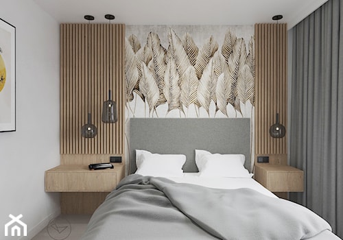 Cegła, drewno i patchwork - Sypialnia, styl nowoczesny - zdjęcie od Studio projektowe Suzume