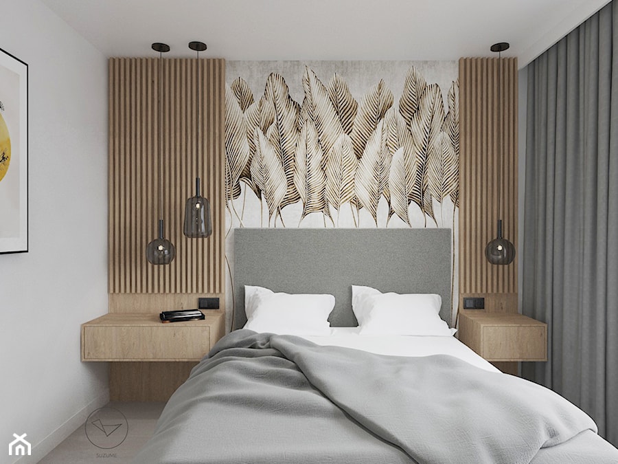 Cegła, drewno i patchwork - Sypialnia, styl nowoczesny - zdjęcie od Studio projektowe Suzume