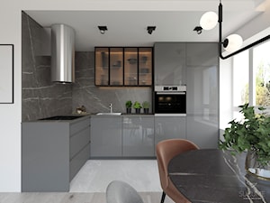 Mieszkanie w szarościach. - Kuchnia, styl nowoczesny - zdjęcie od Studio projektowe Suzume