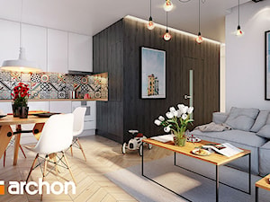 Dom przy Plantach - Średnia biała jadalnia w salonie, styl nowoczesny - zdjęcie od ArchonHome